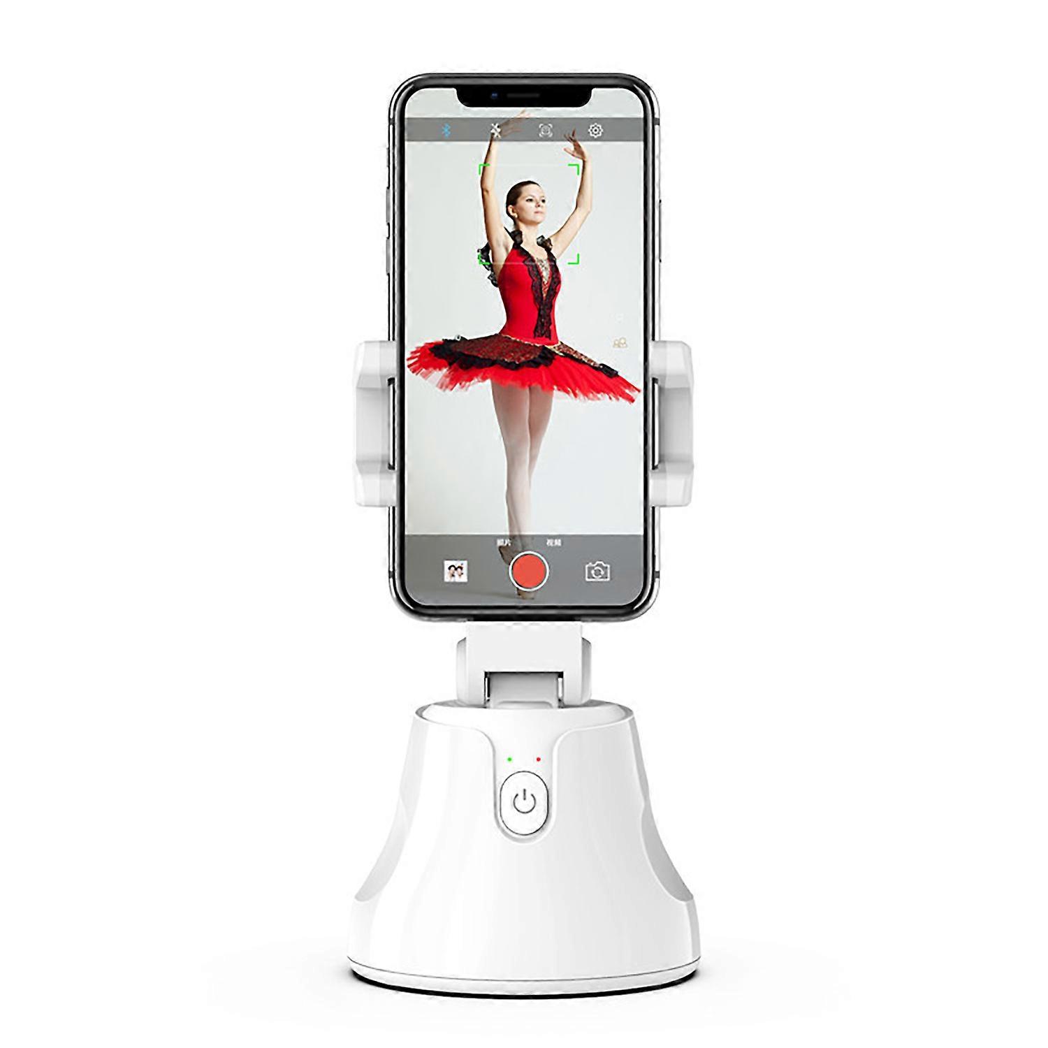 360-Degree Rotation Smart Gimbal with Phone Clip Holder Tripod Head Stabilizers Face Body Track Mount Tracking for Vlogging