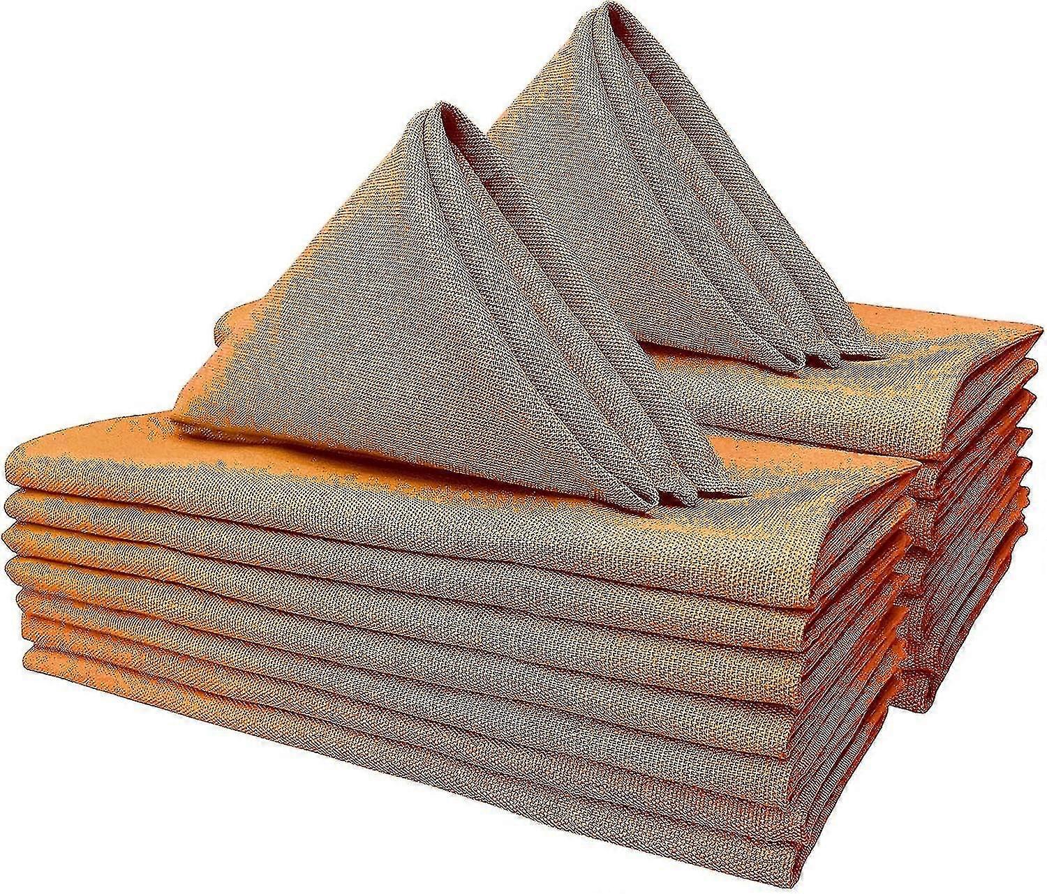 Orange Set Of 4 Reusable Dinner Napkins Cotton Linen Fabric Cloth Napkin Serviettes For Wedding Party Home Kitchen Dining Table Mto2909