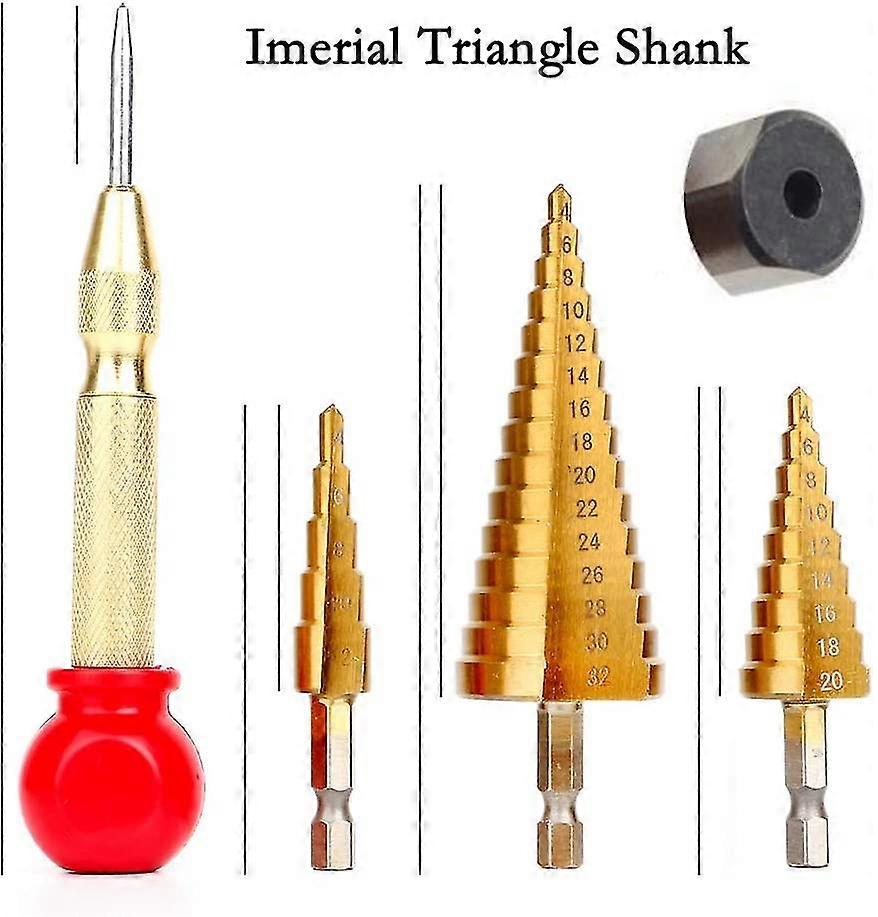 Set Of 26 Countersunk Drills For Wooden Door And Window With 8 Wood Cutting Bits, 7 Three-point Drills, 6 Countersunk Drills, 3 Cone Drills
