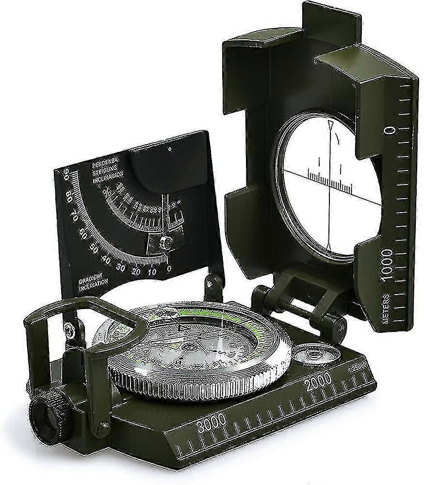 Professional Military Compass, Ip65 Waterproof Metal Compass Fluorescent Sighting Compass
