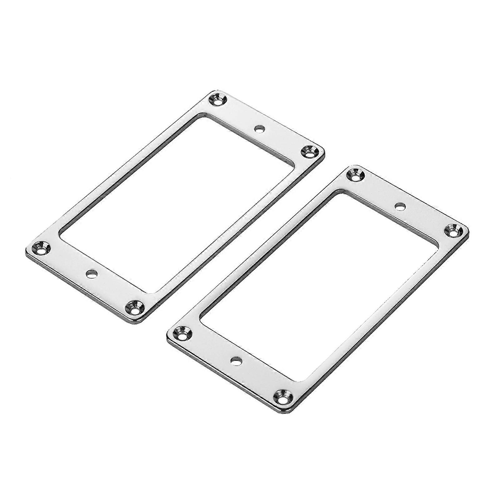 2pcs Pickup Mounting Rings For Humbucker Pickups Cover Frame Set Replacement For Lp Guitars Silver