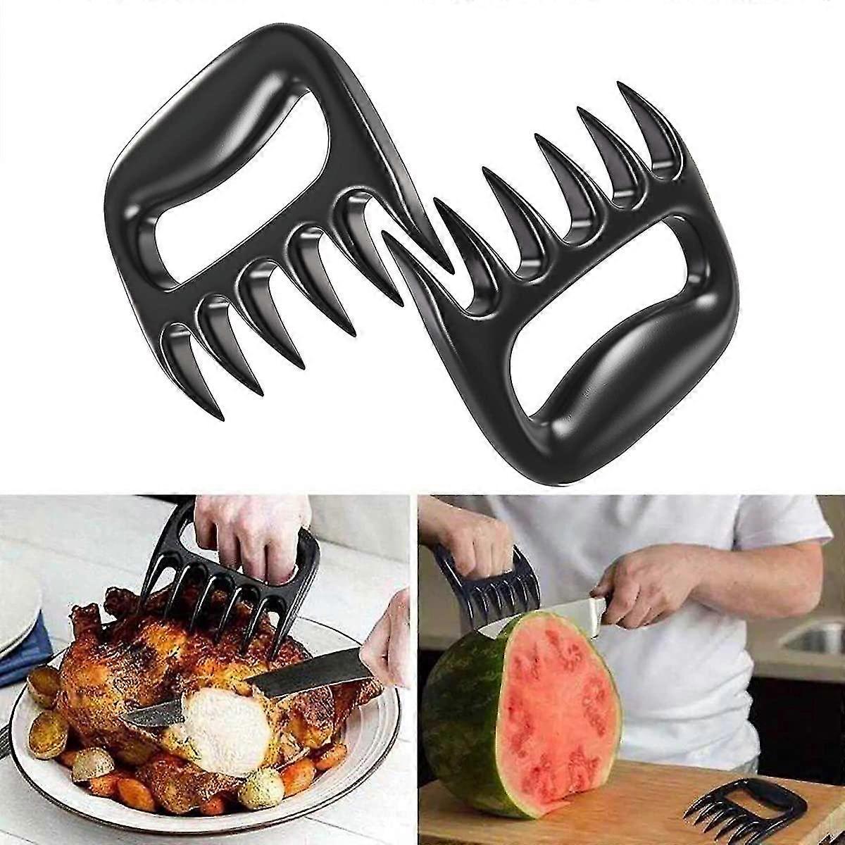 Meat Fork, Meat Claws 2 Bear Paws Meat Beard For Cook Tools Accessory Set, For Pulled Aork Pulled Pork Shredders Grilling Meat For Barbecue (black)