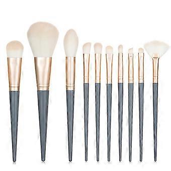 10 Pcs Cosmetic Brush Makeup Brushes Set Foundation Blush Eyeshadow Make Up Brush Eye Shadow Powder Blush Liquid Makeup Brush