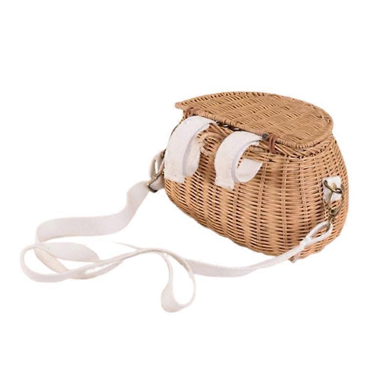 Practical Storage Basket Eye-catching Rattan Portable Wear-resistant Single Shoulder Bag for Outdoor KAESI