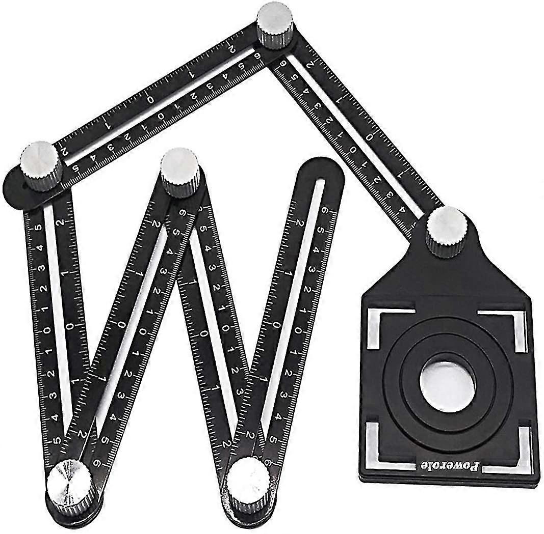Aluminum Alloy Six-sided Jig Ruler Multi-angle Measuring Ruler With Awl Ceramic Tile Drilling Guide For Diy