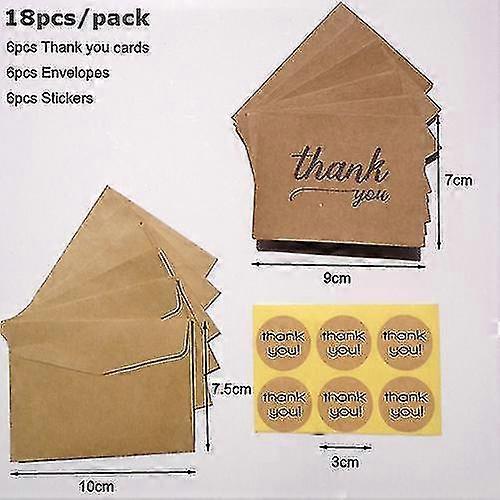 18 Pack/6set Envelopes, Kraft Paper Envelopes Card Envelopes