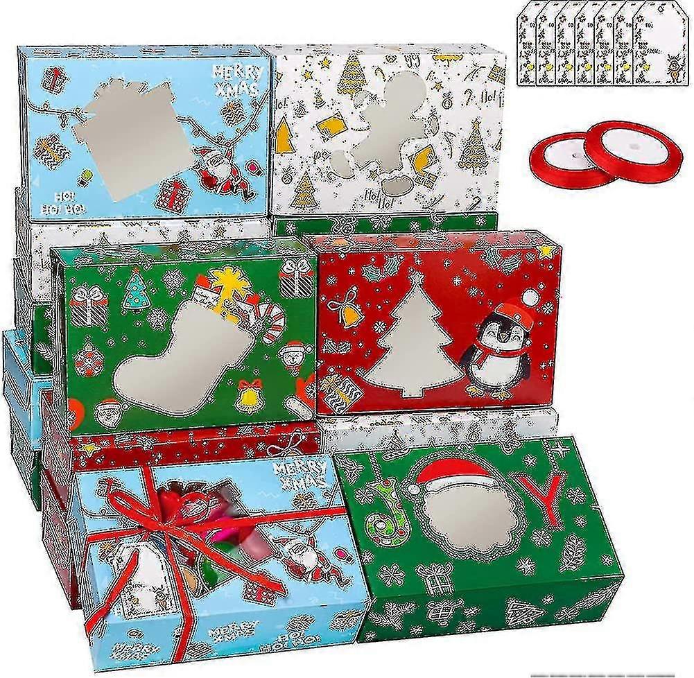 15 Pack Christmas Cupcake Boxes Cookie Boxes With Window Bakery Gift Boxes 10