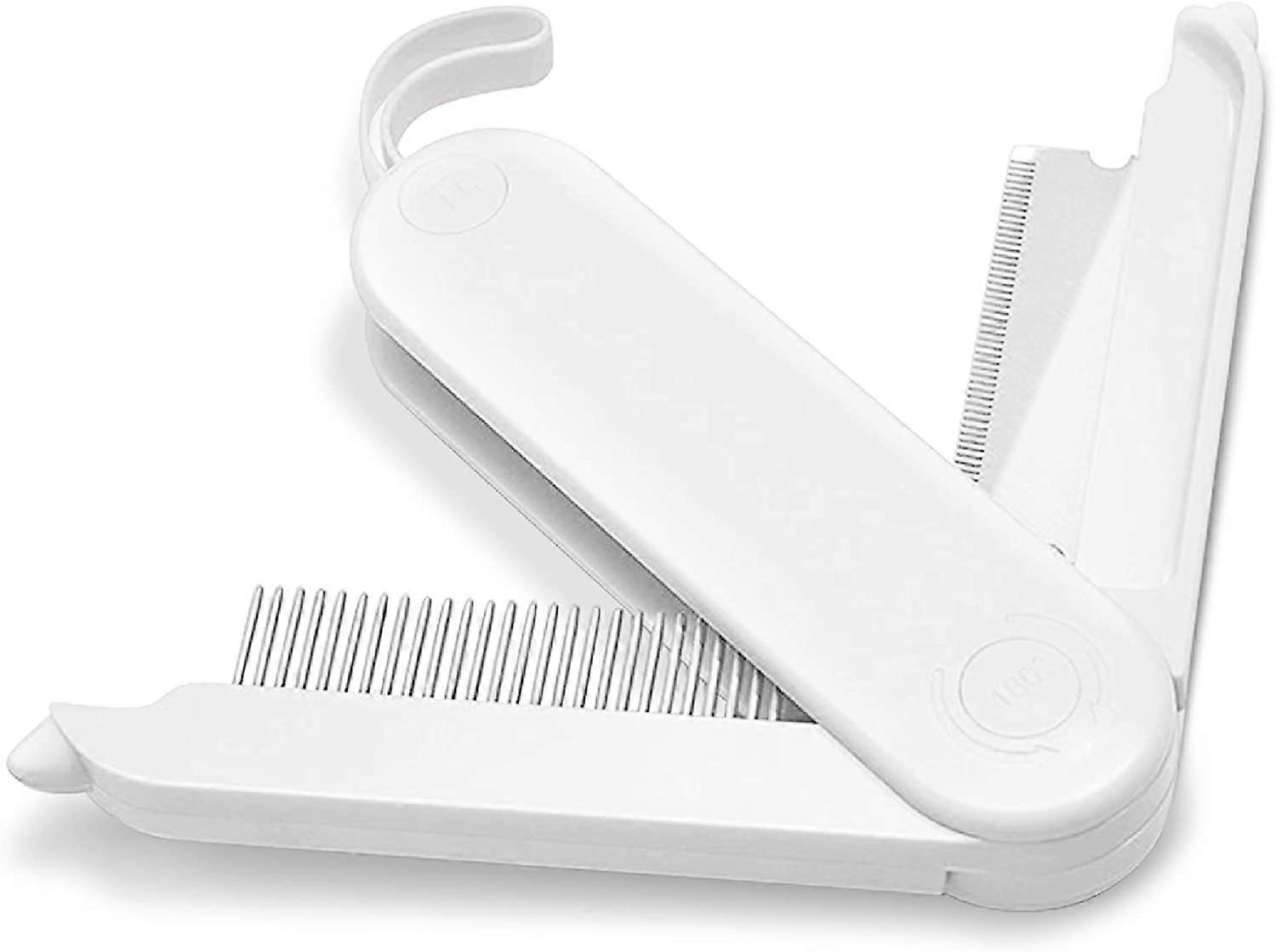 Dematting Comb, 2 Sided Foldable Pet Grooming Brush for Deshedding, Mats and Tangles