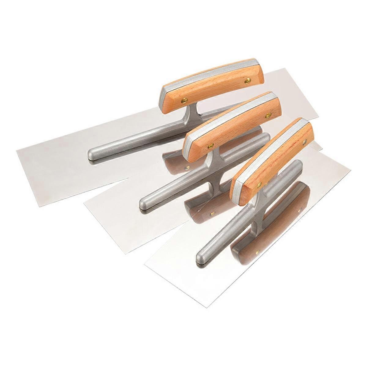 3 Pieces Flat Drywall Trowel, Stainless Steel Plastering Trowel, Masonry Finishing Trowel Sets with