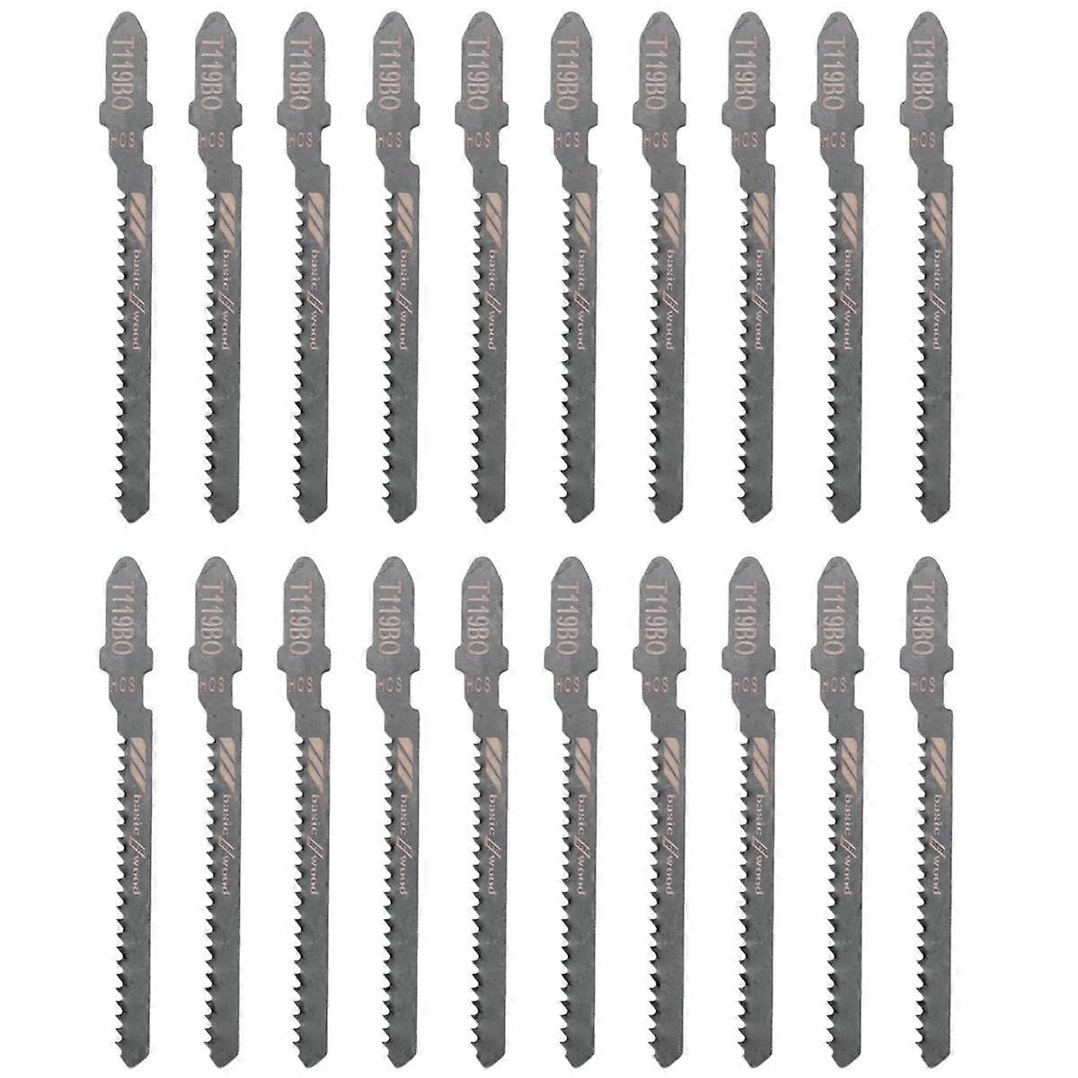 20-Piece T119BO 12 TPI Assorted T- Scrolling Jig Saw Blades Set for Precision Cutting Wood