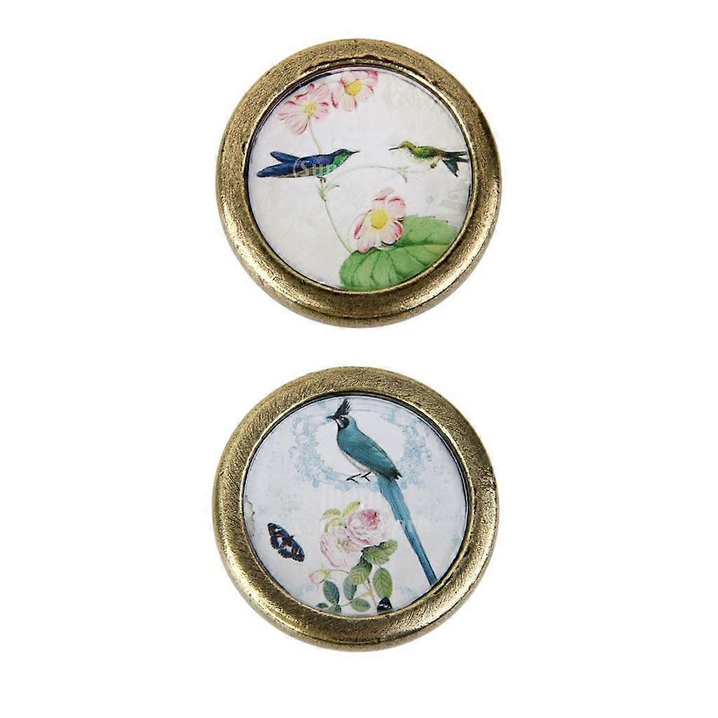2 Pieces Round Cabinet Door Drawer Bin Handle Pulls Bin Knobs Home Hardware