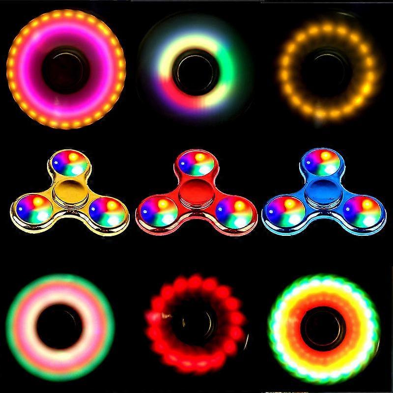 3pcs Electroplated plastic Luminous Led Light Hand Top Spinners