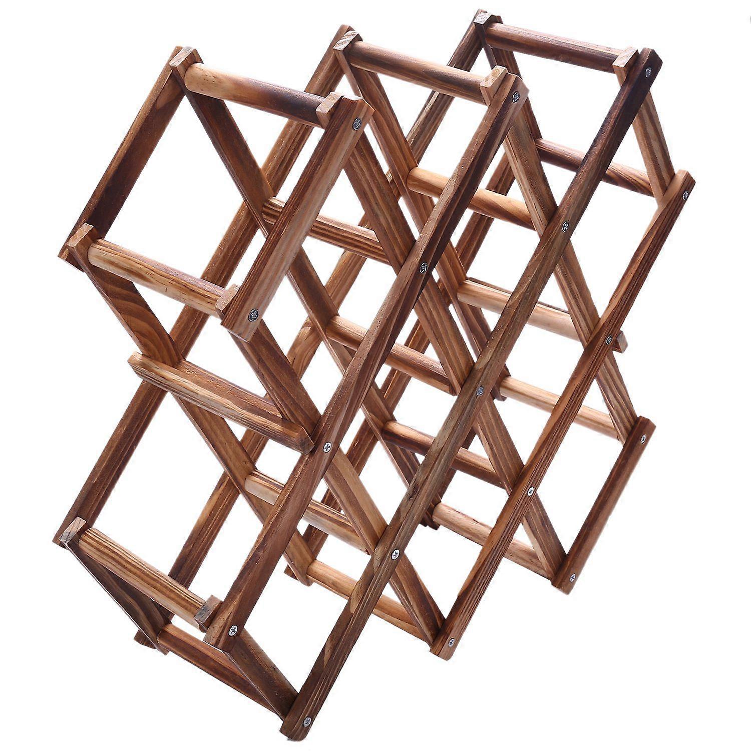 Wooden Red Wine Rack 10 Bottle Holder Mount Bar Display Shelf Folding Wood Wine Rack Alcohol Care D