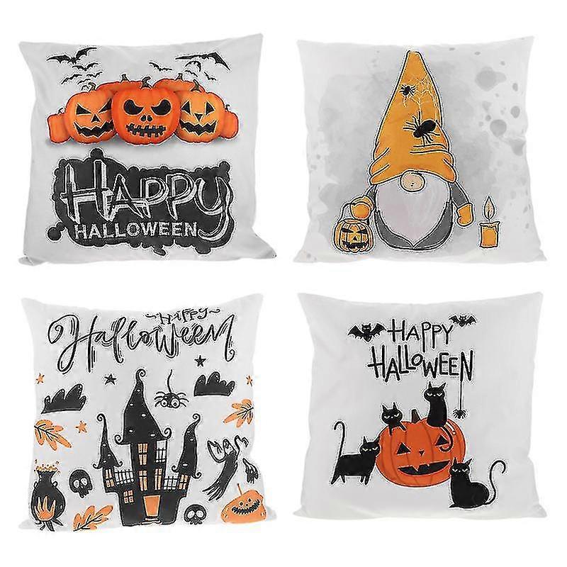 4pcs Halloween Pillow Case For Halloween Decorations