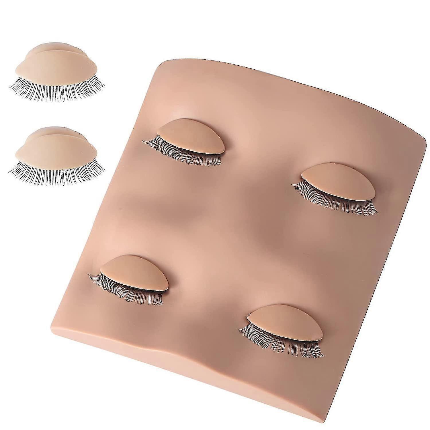 2 Pairs Replacement Eyelids For Lash Mannequin Head Removable Realistic Eyelids With Eyelashes Mannequin Replacement Eyelids For Lash Practice Makeup