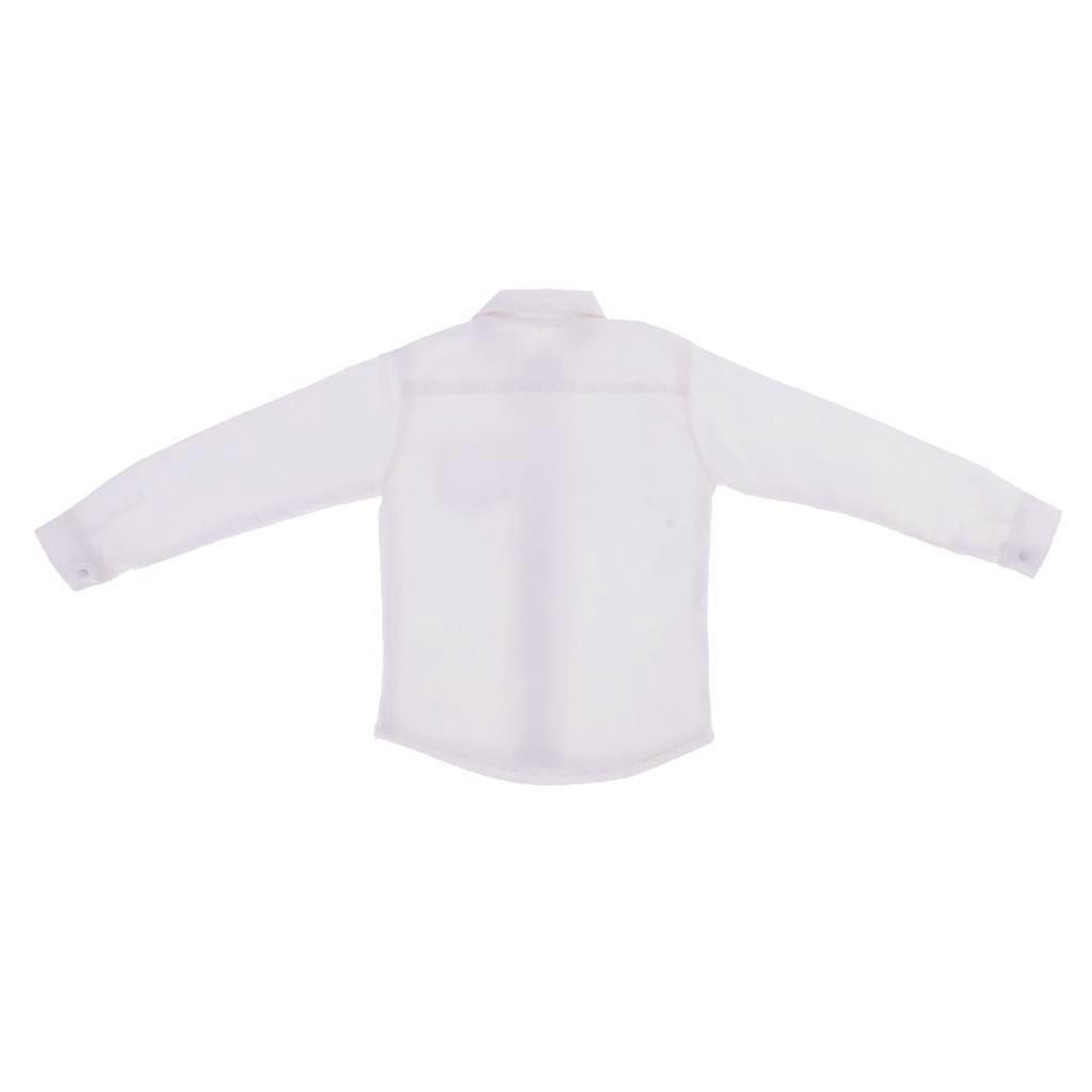 4x 1/6 Männliche Action Figur Langarm Weißes Kleid Shirt