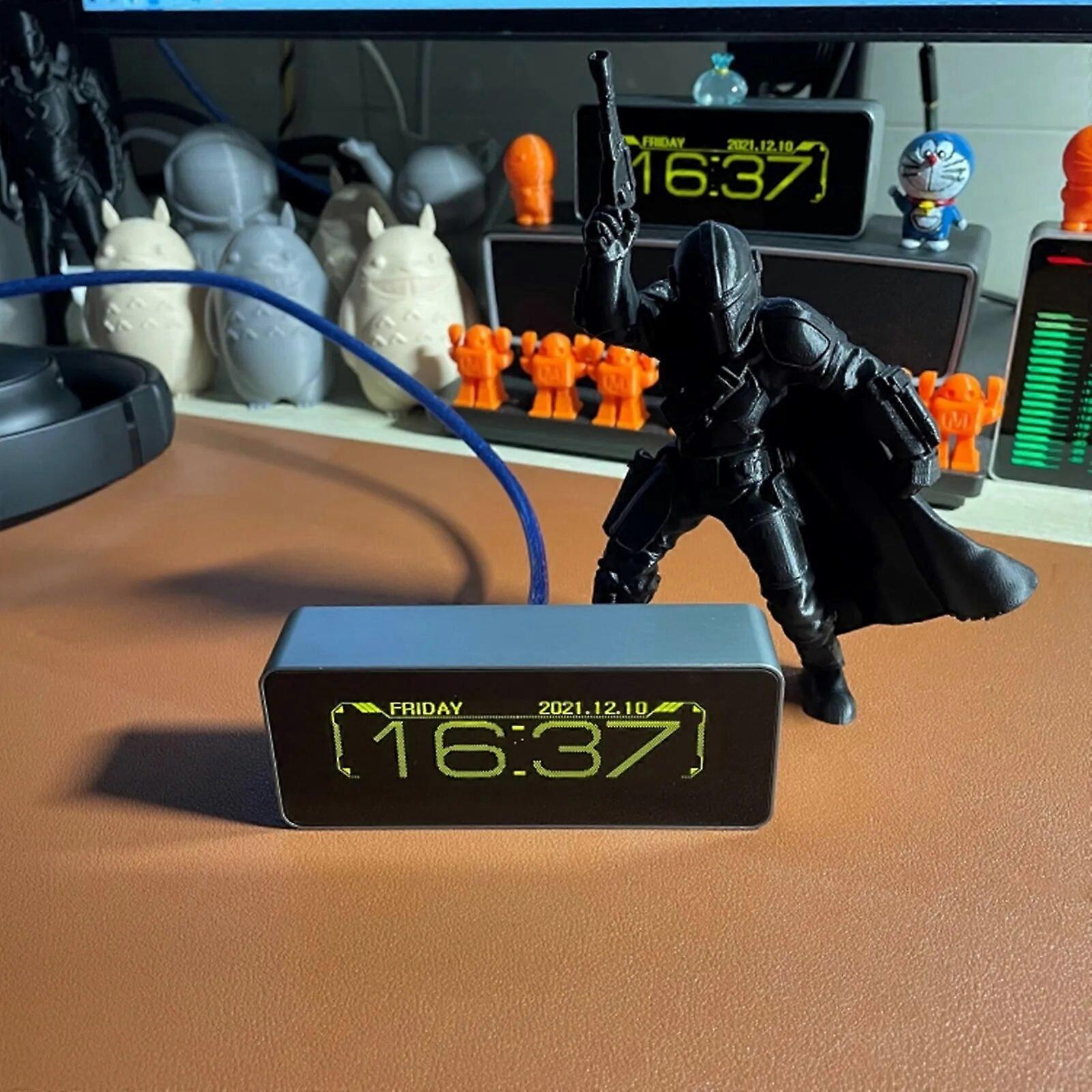 3,12 "AK25664_OLED Music Spectrum Rythme activé par la voix Lumière Mode horloge électronique