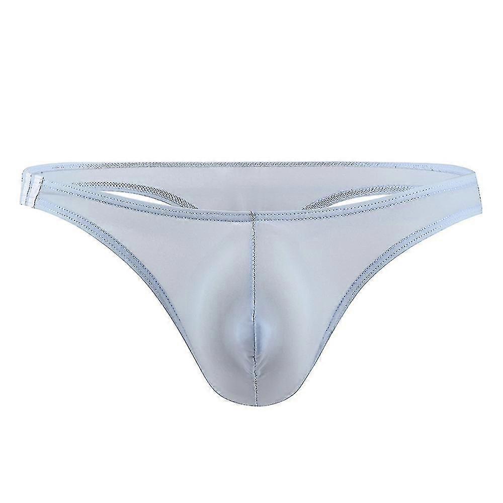 Men's Ice Silk Brief Underpants Low Waist U Convex G-string Solid Underwear
