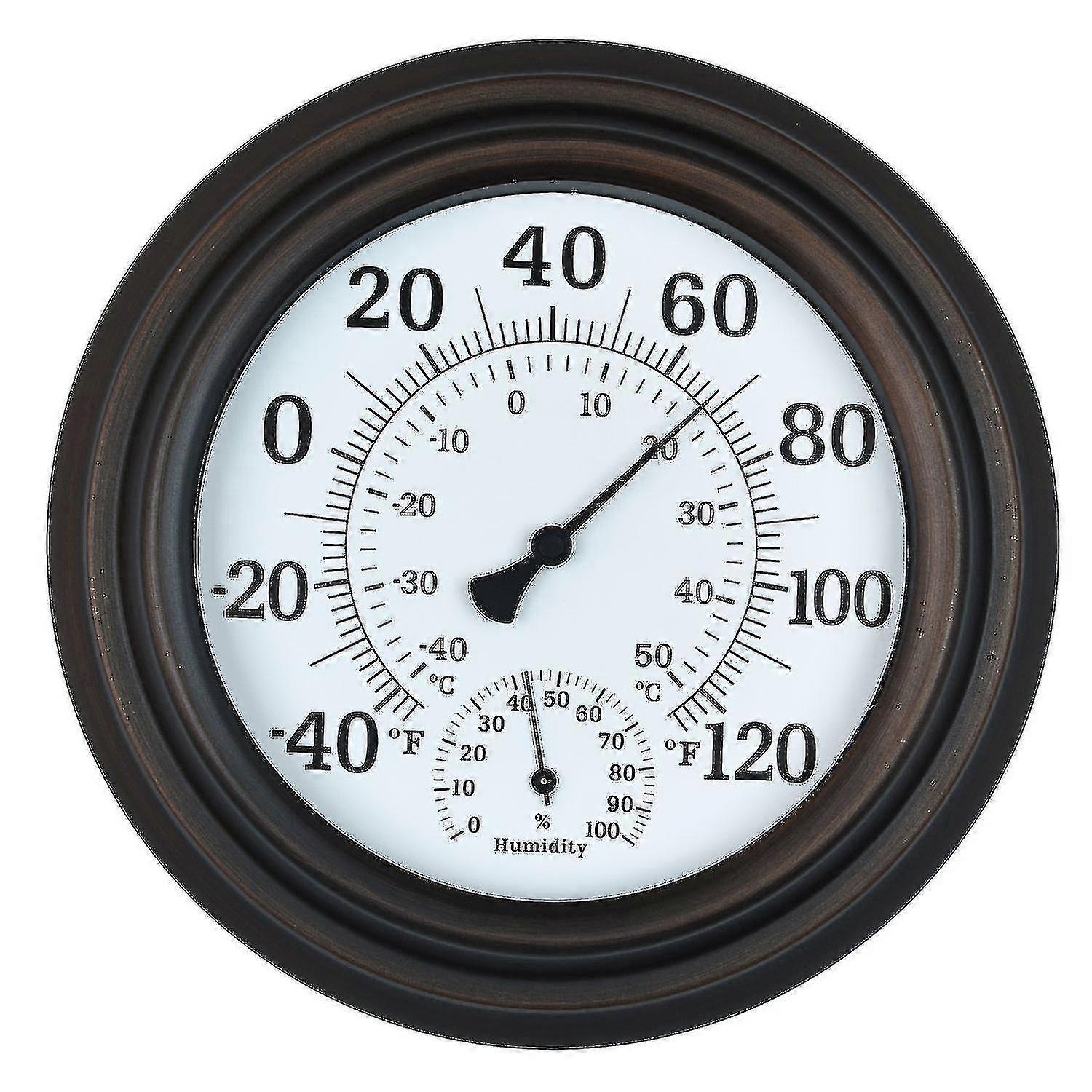 8 Inch Indoor/Outdoor Thermometer and Hygrometer - Featuring a Bold Black Dial for Easy Reading