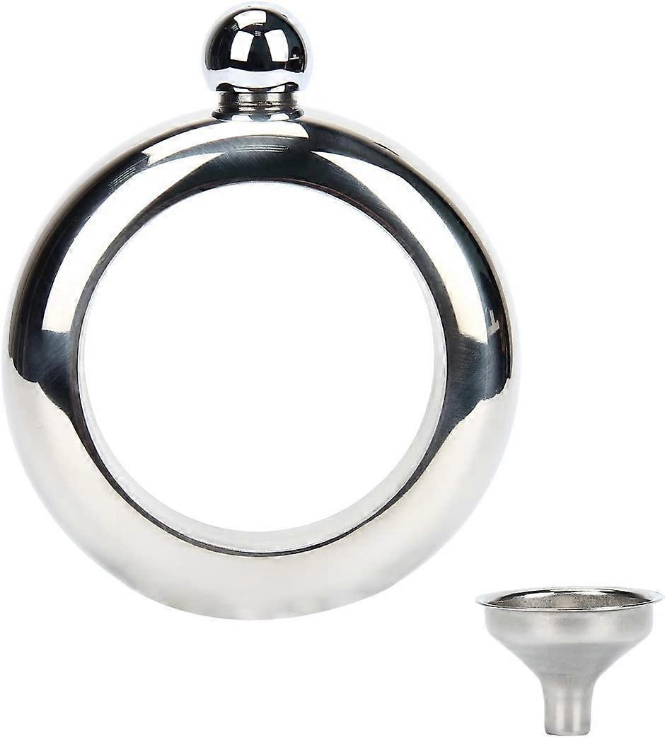 Portable Hip Flask Stainless Steel Strap Wine and Alcohol Beverage Flask for Indoor Bar and Party Give 1 FunnelB