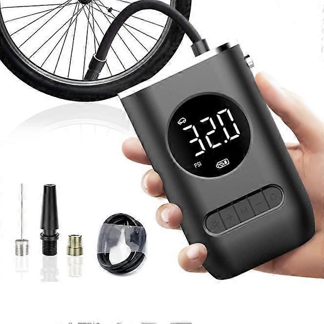 Portable Air Compressor, 150 PSI Mini Electric Bike Pump with Digital Display and LED Light, 4000mAh Battery, Cordless Car Tire Inflator for Motorcycl