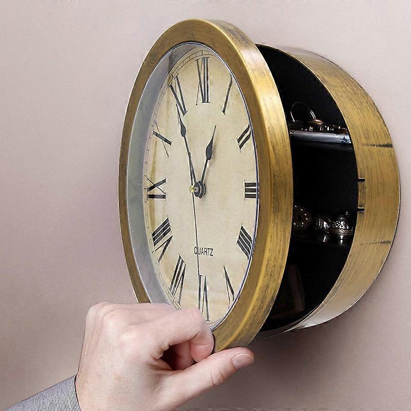 Gold Jewelry Clock Security Clock Wall Clock Silver Hidden Clock Security Organizer Wall Clock