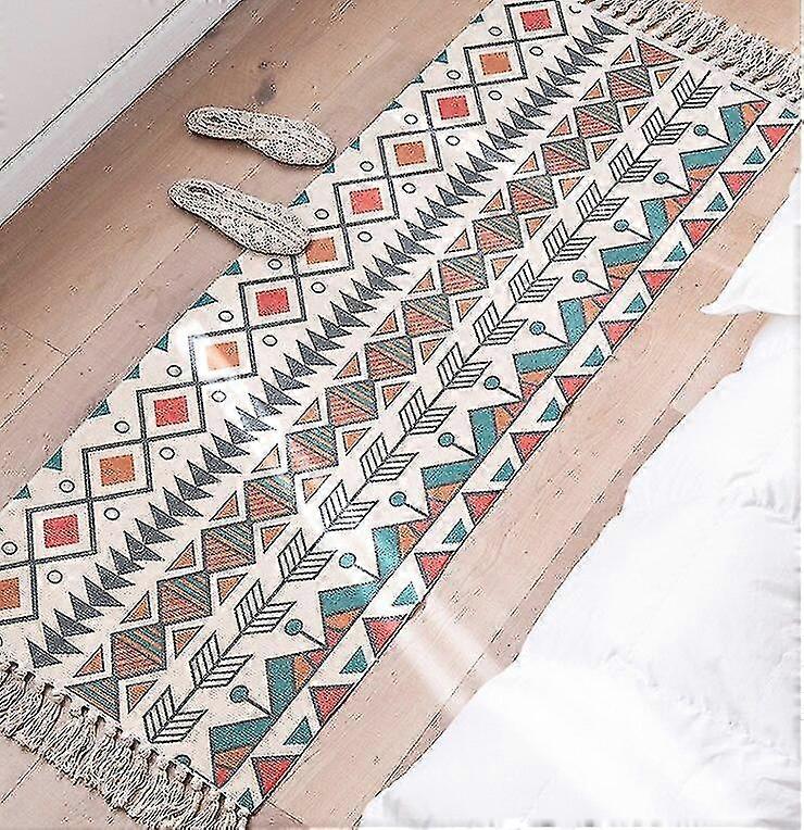 Bomuld kvaster Hjem Væve Tæpper Retro Boheme Stil Tæppe Bedemat Stue Tæppe Soveværelse Indretning Sengetæppe Alfombra