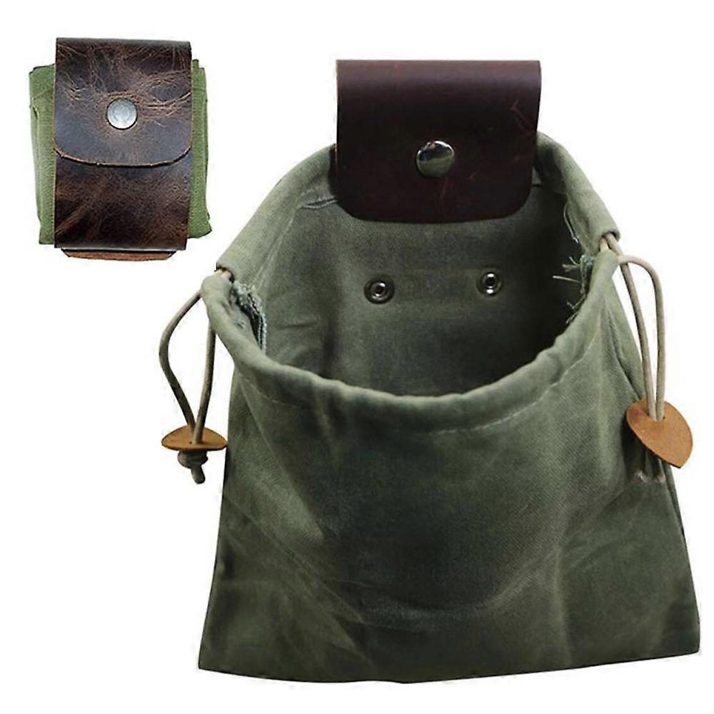 Collapsible Canvas Foraging Pouch, Portable Bag for Hiking, Camping, and More