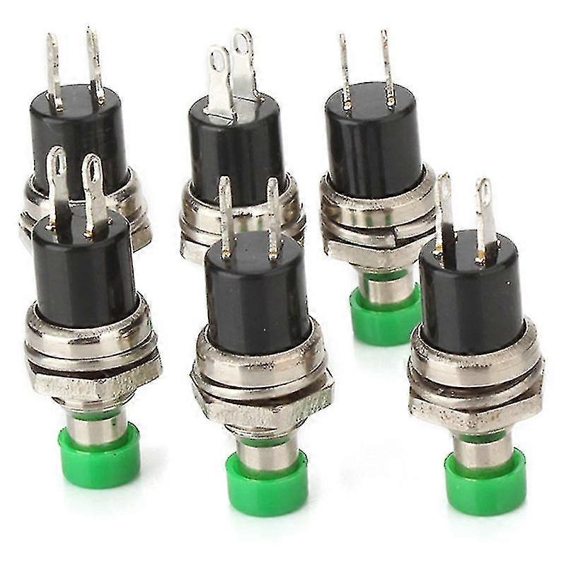 20pcs 7mm Pbs-110 No Lock Switch/self-resetting Push Button Switch Normally Closed Reset Switch Green