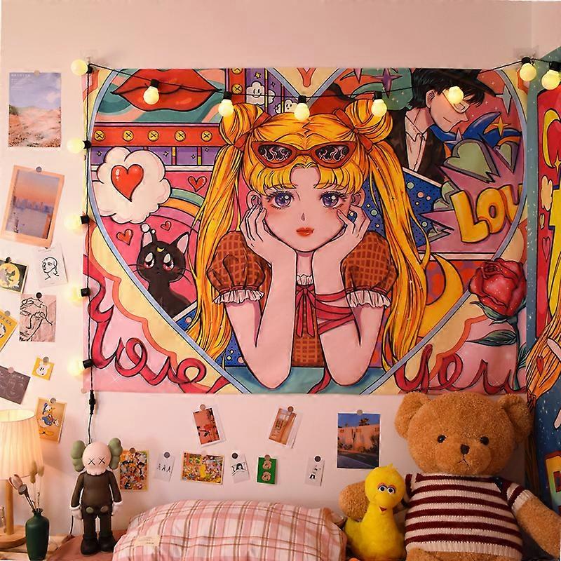 Kawaii Room Decor Cartoon Girl Aesthetic Room Decor Tapestry Tarot