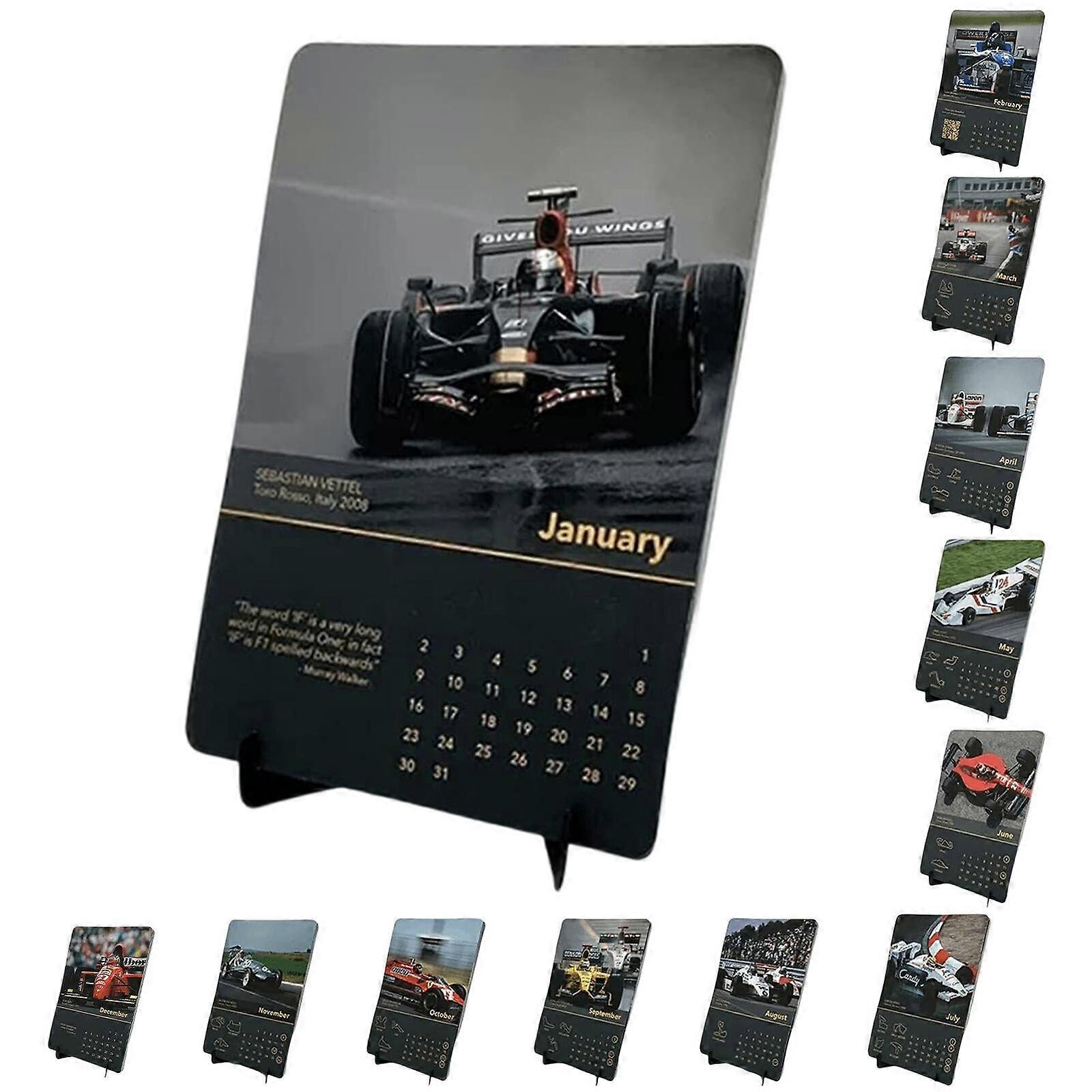 2024 Desk Calendar Cool Style F1 2024 Calendar Planner with Classic Story Images