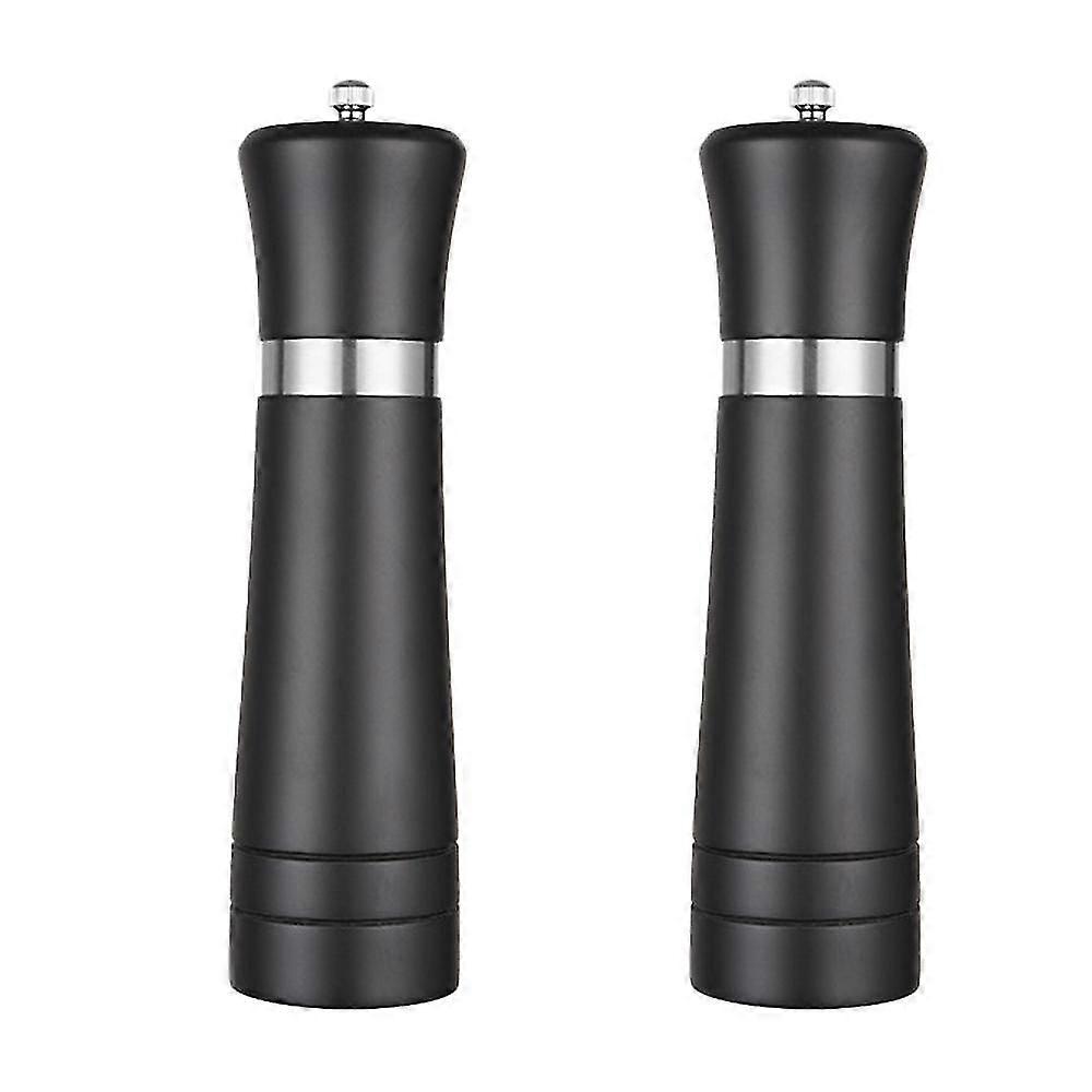 Salt And Pepper Grinders Refillable Set With Ceramic Mechanism, Solid And Durable Salt Grinders Suited