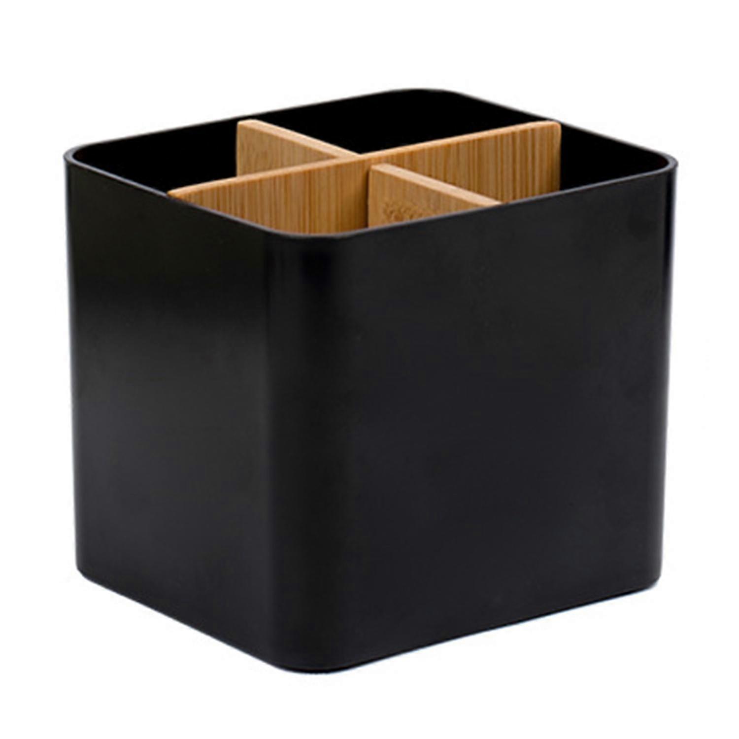 Desk Storage Box Multi-function Detachable Bamboo Wide Application Desk Pencil Holder for Home-ZZY