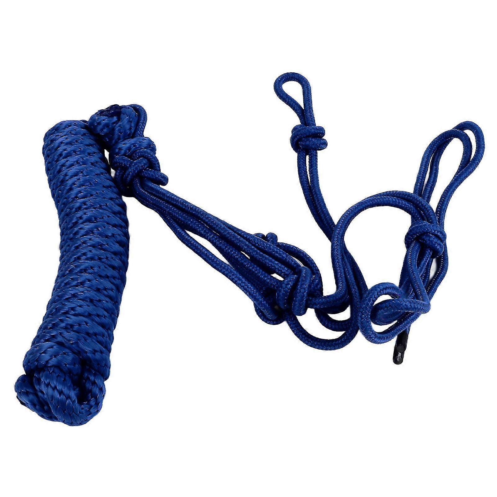Horse Halter Adjustable Multi Knots Safe Weaving for Daily Training Blue