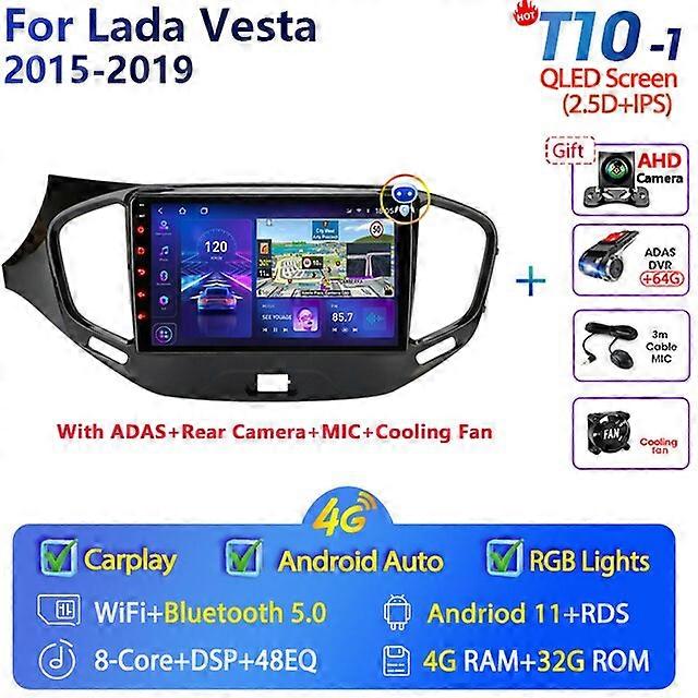 2 Din Android 11 Araba Radyo Multimedya Video Oynatıcı GPS Navigasyon Carplay LADA Vesta Cross Sport 2015-2019 Stereo Ekran