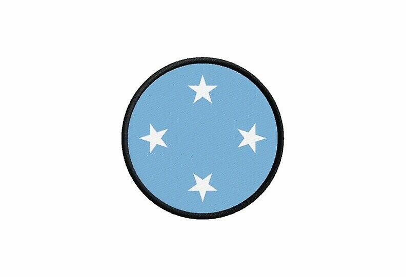 Patch ecusson flag micronesie printed thermosticker round round roundcarde