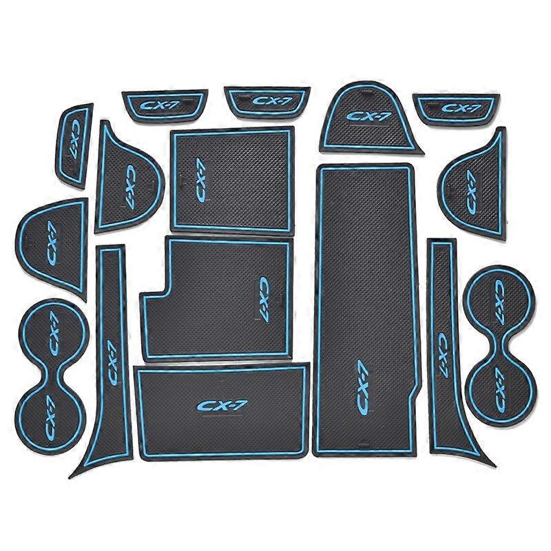 16pcs/set 3D Rubber Mat Non-slip Interior Cup Pad Door Groove Mat For Mazda CX-7 CX7 CX 7 Car door mat Auto Accessories Styling