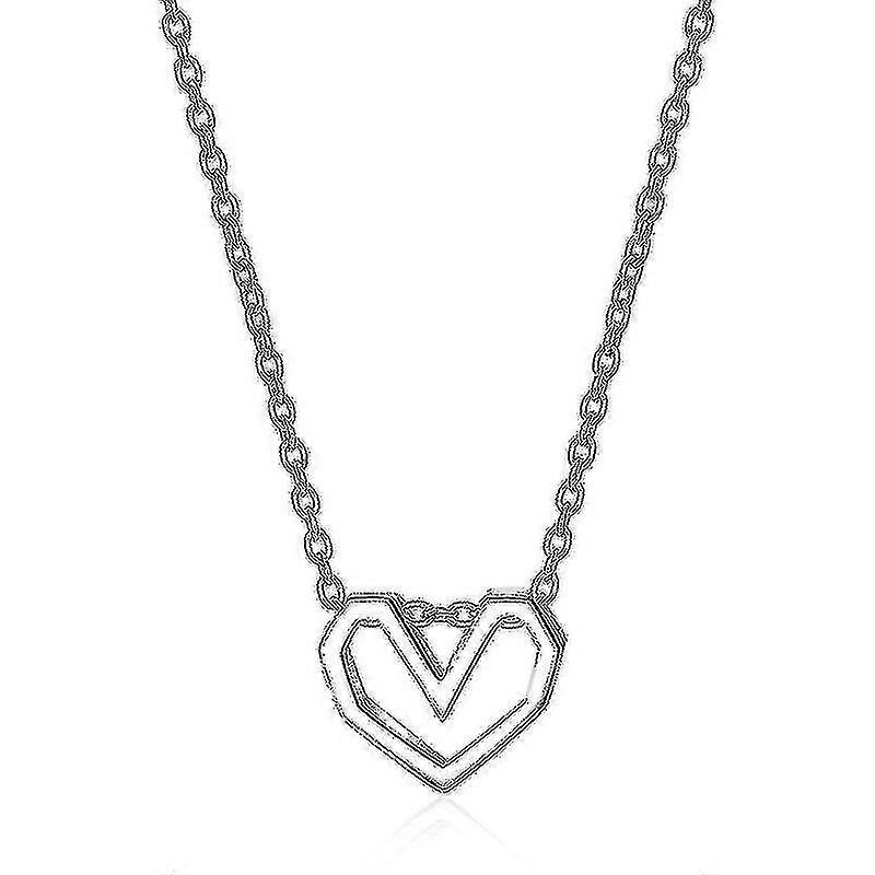Love Lovers Collar de plata Collar de temperamento simple Pendientes