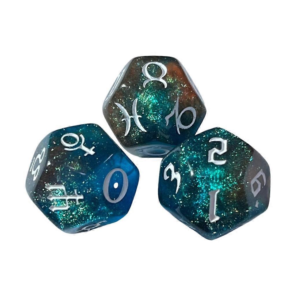 3 Pcs Astrological Dice-12-Sided Astrology Dice-Constellation Dice-Party Favor