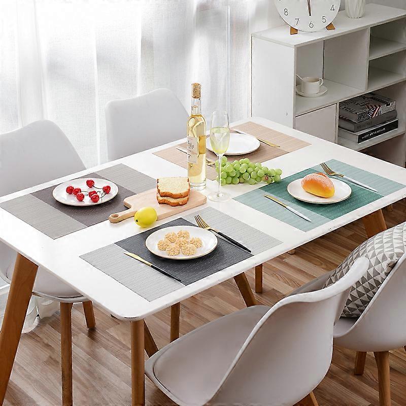 Set of 4, Double color 45 * 30cm, Placemats in braided polypropylene and Cotton Placemat
