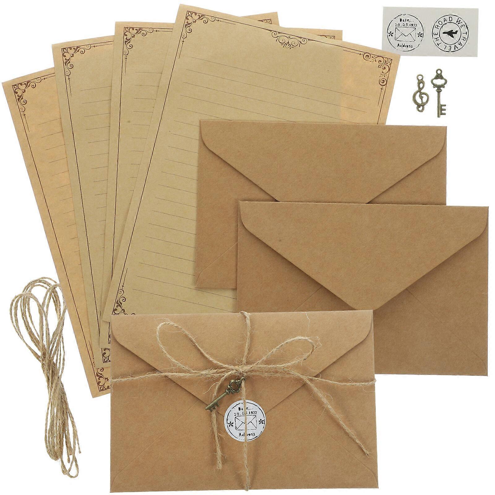 2 Sets of Retro Letter Paper and Envelope Kit Writing Paper A5 Letter Paper Set Travelers Notepad Insert