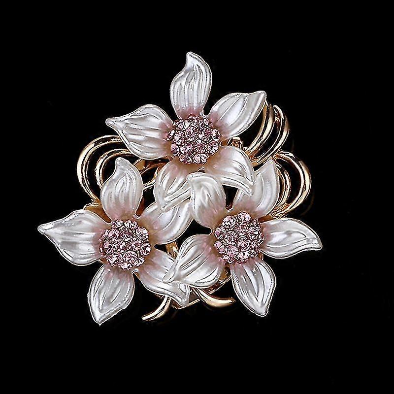 Damen- und Mädchenmode Blumenbrosche mit Strasssteinen