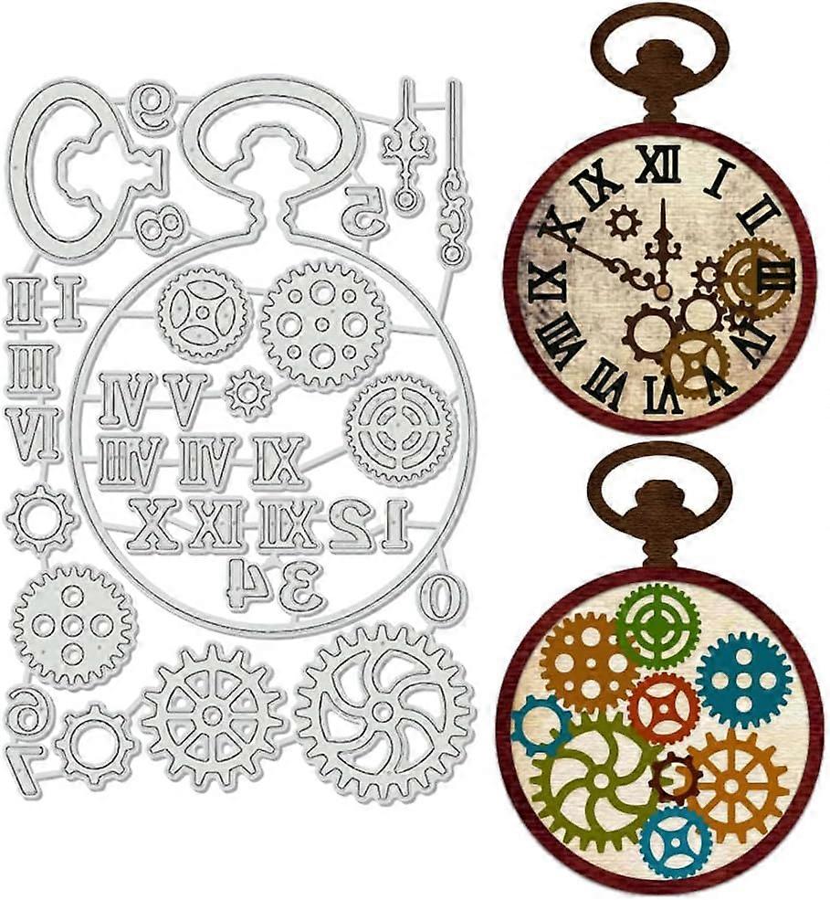 Clock Carbon Steel Cutting Dies Stencils for DIY Scrapbooking Photo Album Decorative Embossing Paper Card Greeting Card Mold Clock 164x106x0.8mm
