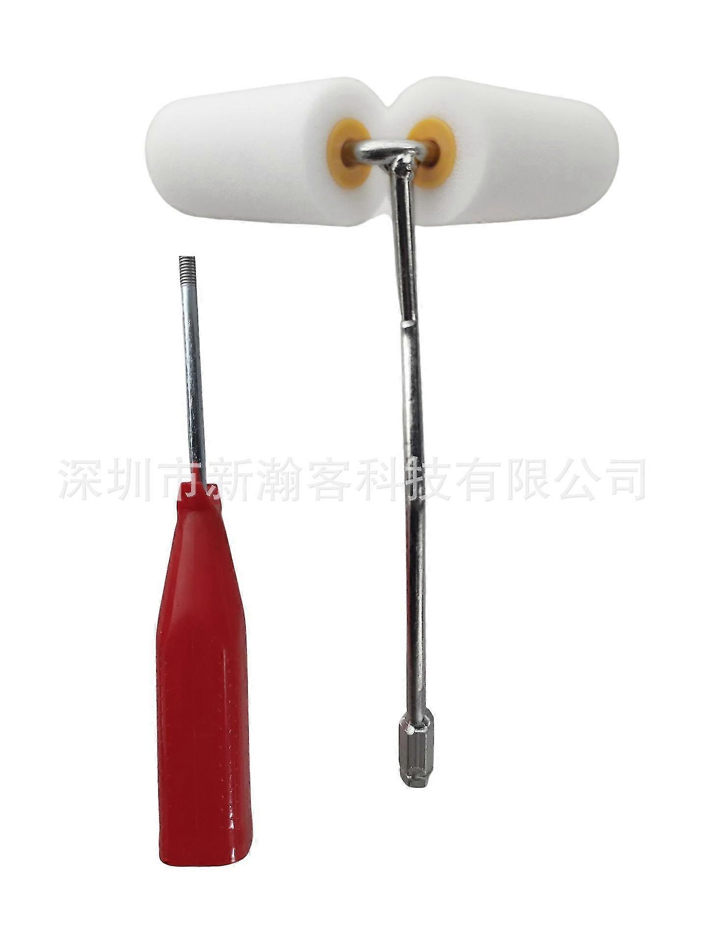 Mini Double-roller Brush Roller Brush Right Angle Brush Paint Spindle Pipe Railings Long Roller Fence Brush - MXBC