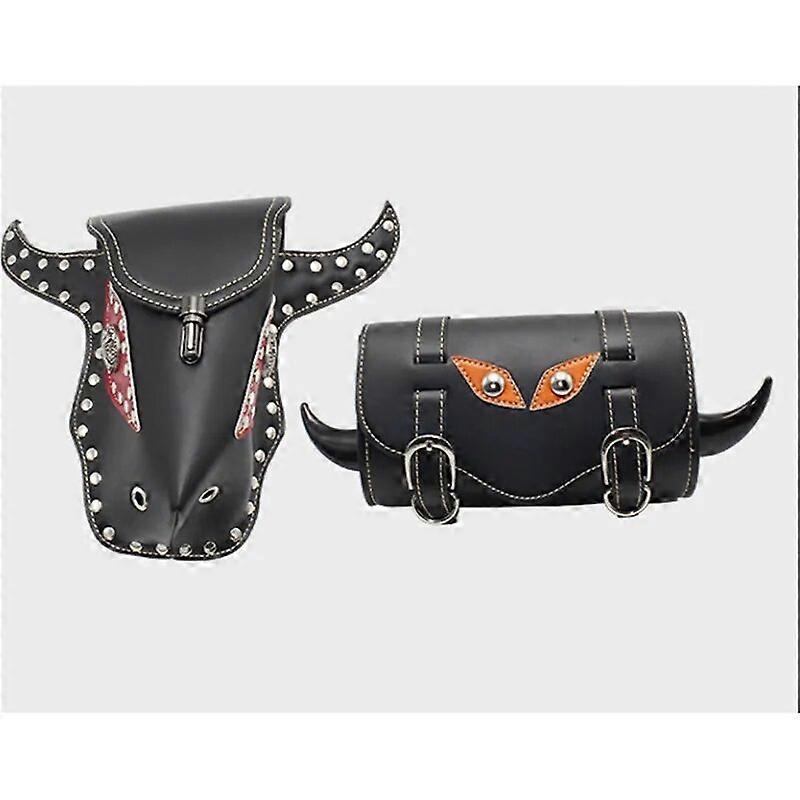 שחור אביזרי מוטו אופנוע תיק אוכף אופנוע תיקי כידון עור התקנה פשוטה קורקינט חשמלי אוניברסלי