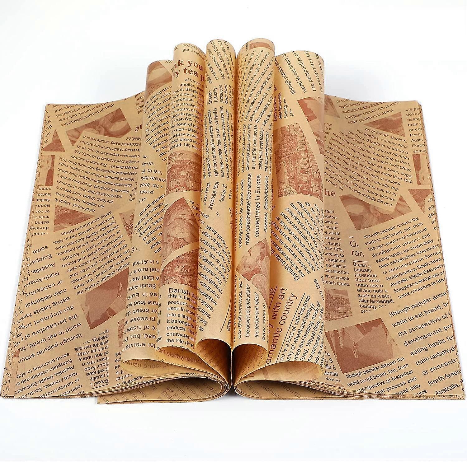 100Pcs Deli Wax Paper Sheets for Food, Basket Liners Food Picnic Paper Sheets Greaseproof Deli Wrapping Sheets