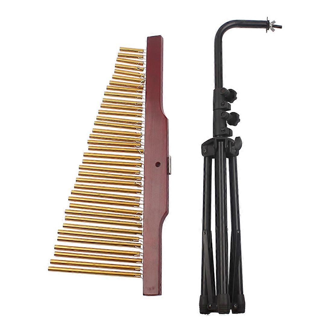 36 Tone Wind Chimes Gold Table Standing Wooden Frame Wind Chime Playing Child Adult Percussion Instrument with Stick