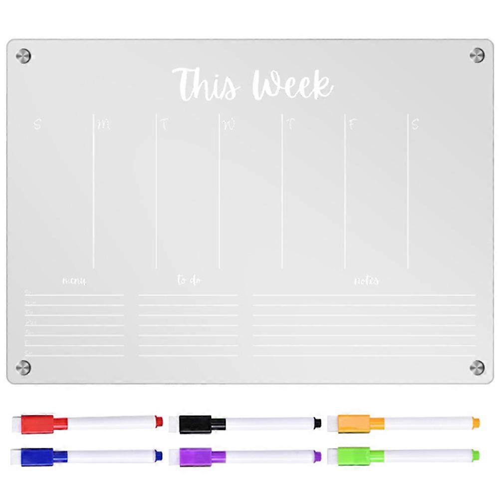 1 Set of Acrylic Memo Board Dry Erase Board Clear Weekly Planner Board To Do List Board with Pens