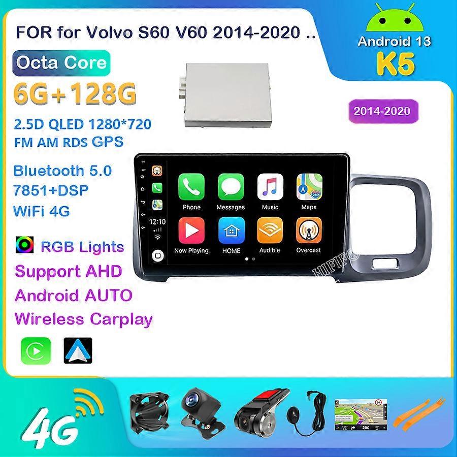 9 ''Android 13 for Volvo S60 V60 2011-2018 Autoradio Touchscreen Radio Multimedia Video Navigation GPS car monitor screen