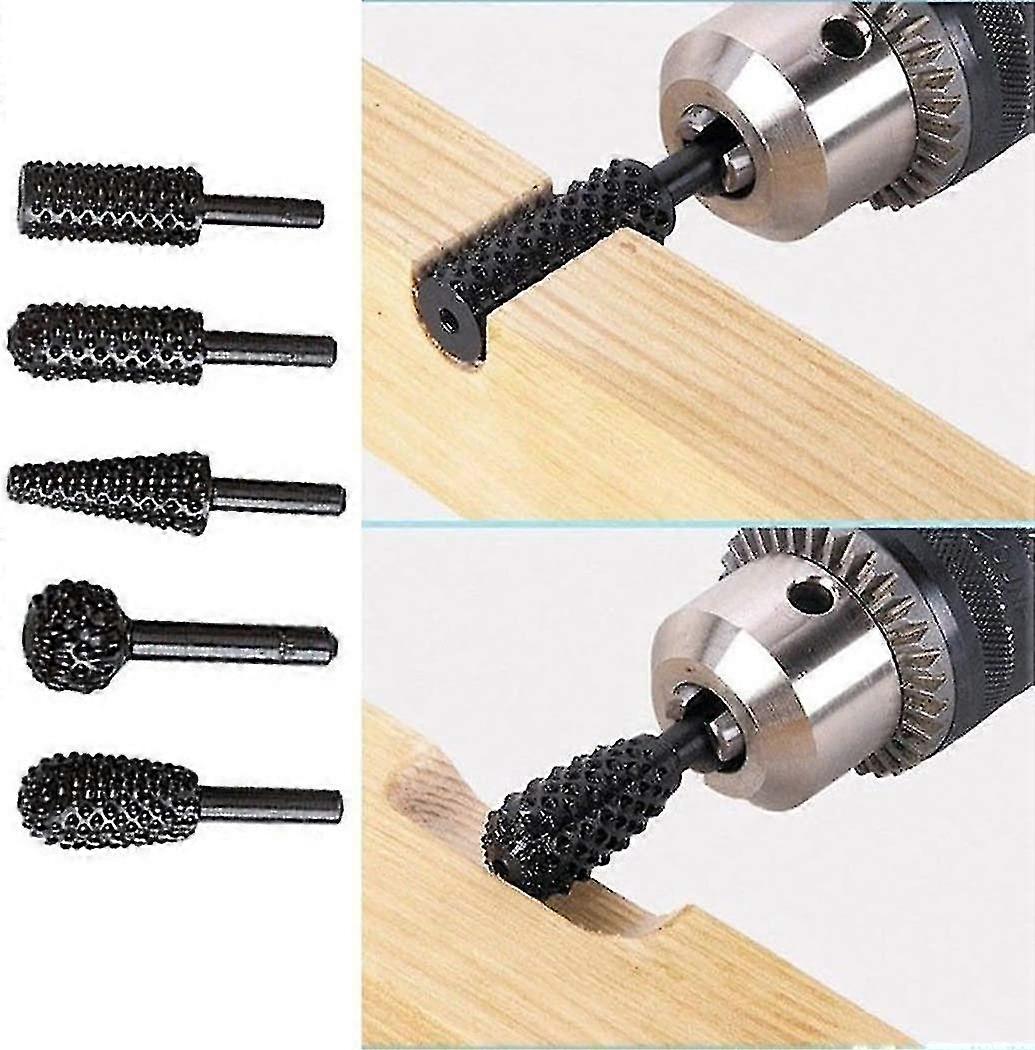 1/4" 6mm Rotary Burr Set Power Tools Wood Grinding Engraving Carving File Rasp Drill Bits Rotary Drill Bits Shank Bit Set For Woodworking Kit Pack Of